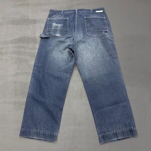Vintage Sears Union Made Carpenter Jeans Blue Denim Workwear Baggy Faded 38 x 28